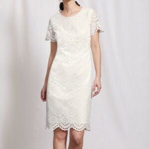 Boden Isadora Broderie Dress eyelet off white ww285